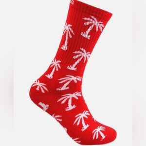 New Red and White Palm Tree Socks